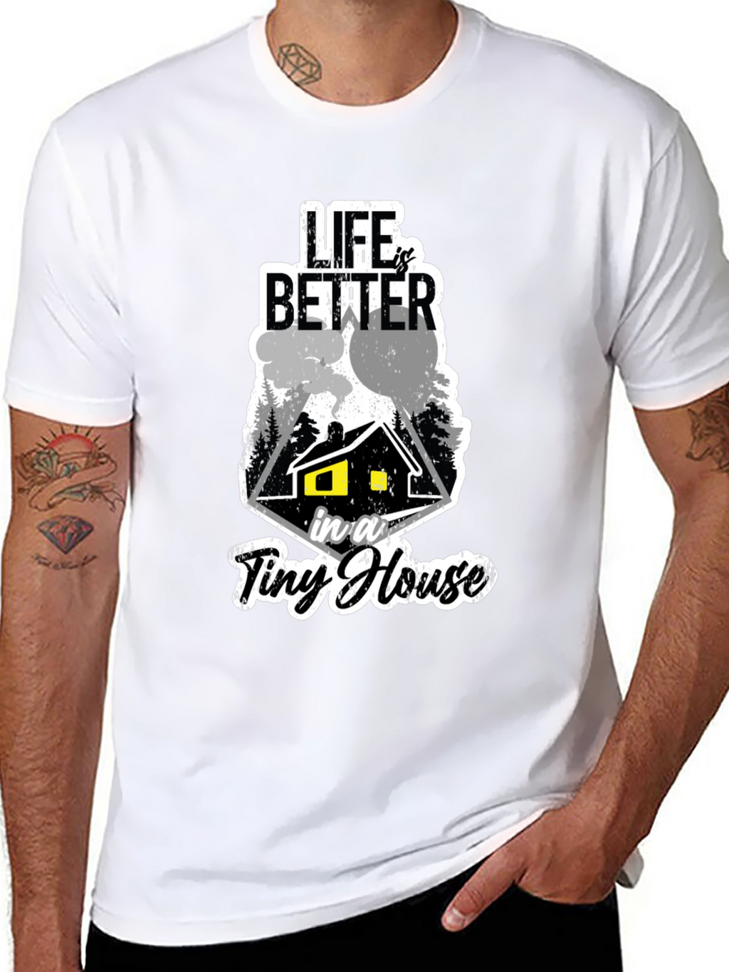 Life Is Better In A Tiny House Black T-Shirt