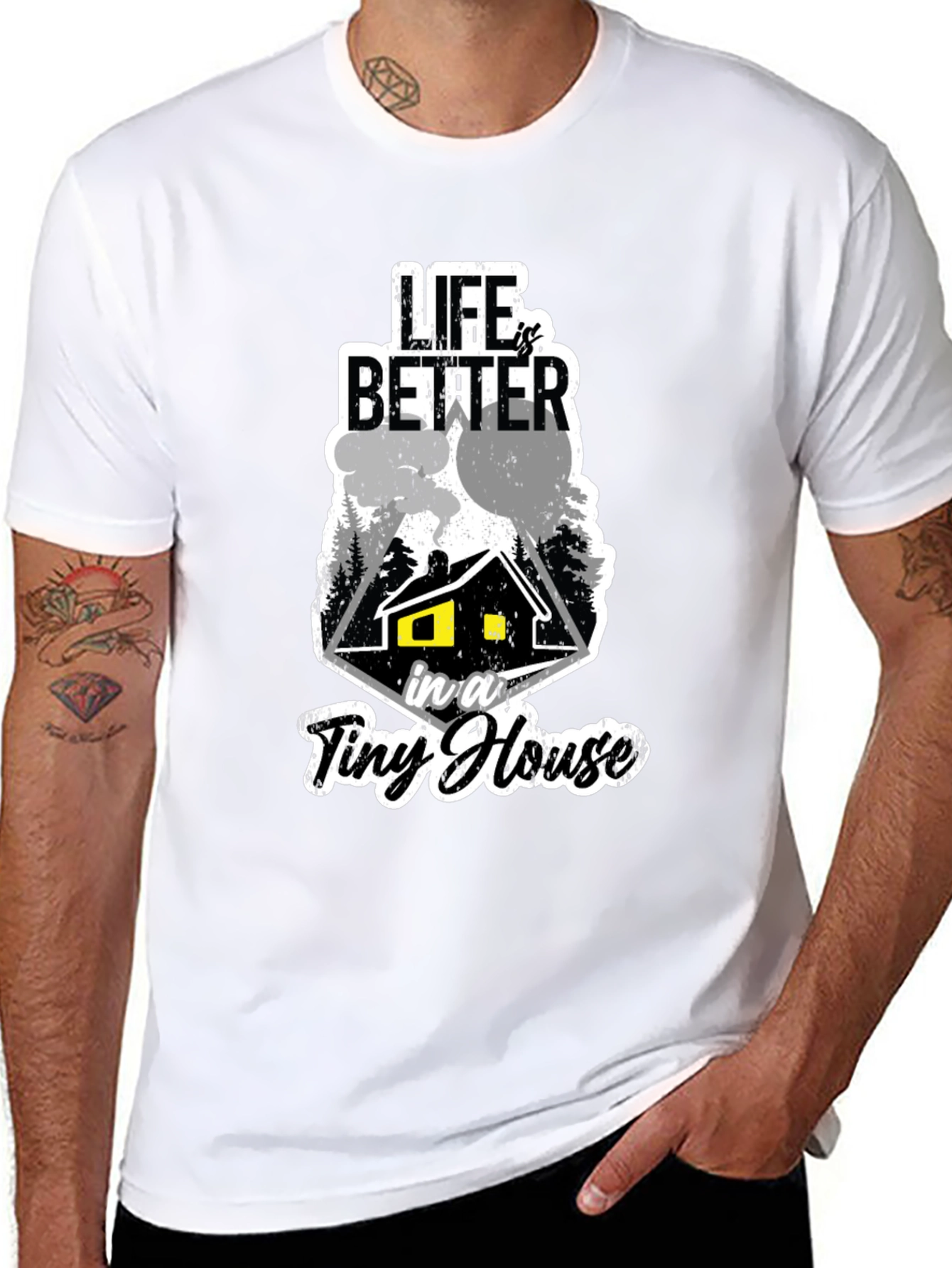 Life Is Better In A Tiny House Black T-Shirt
