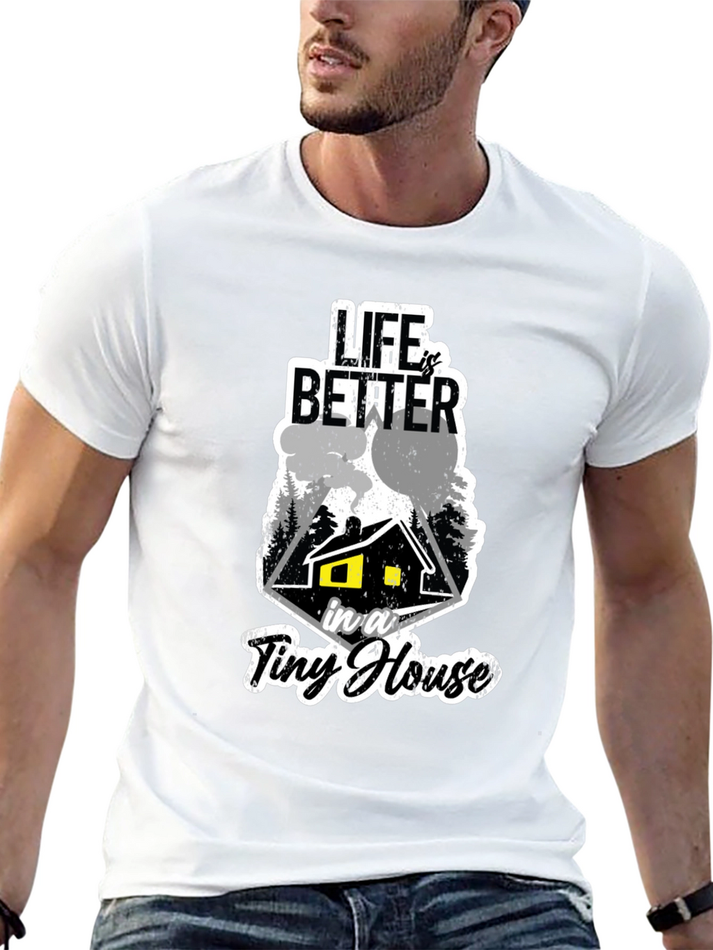 Life Is Better In A Tiny House Black T-Shirt
