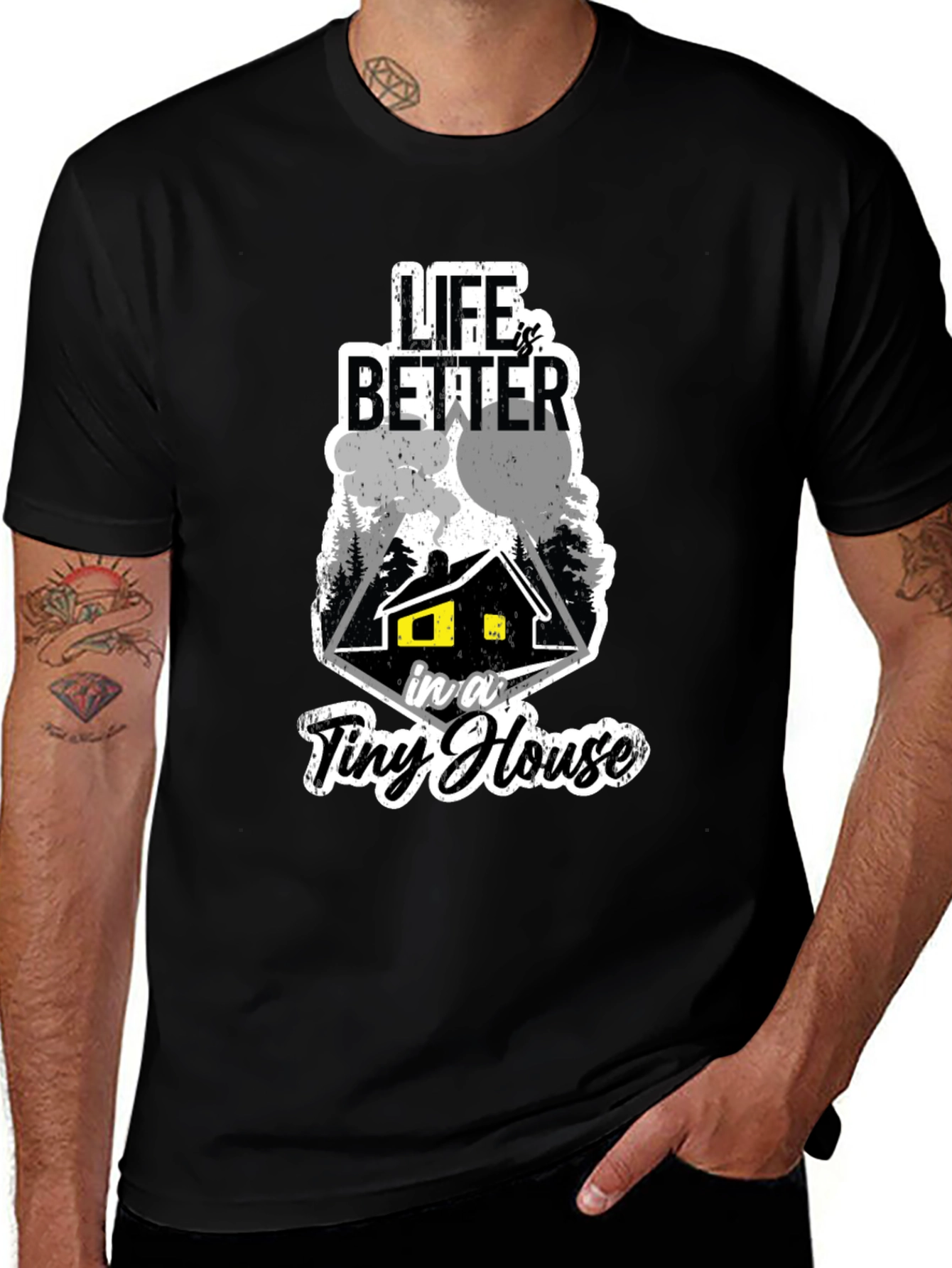 Life Is Better In A Tiny House Black T-Shirt