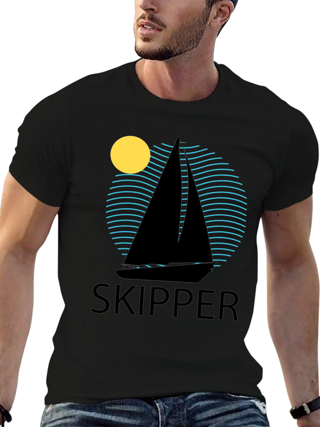 Skipper Sailboat T-Shirt - Nautical Design