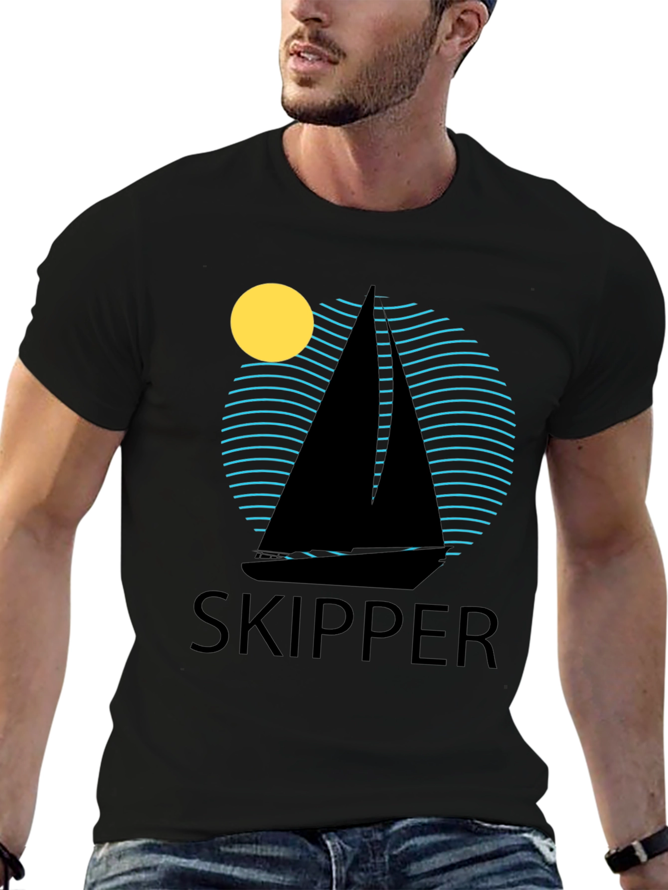 Skipper Sailboat T-Shirt - Nautical Design