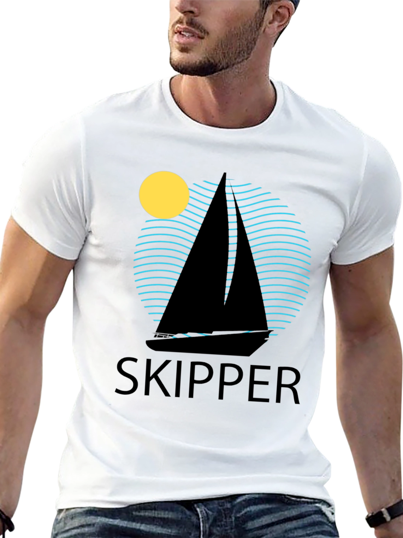 Skipper Sailboat T-Shirt - Nautical Design
