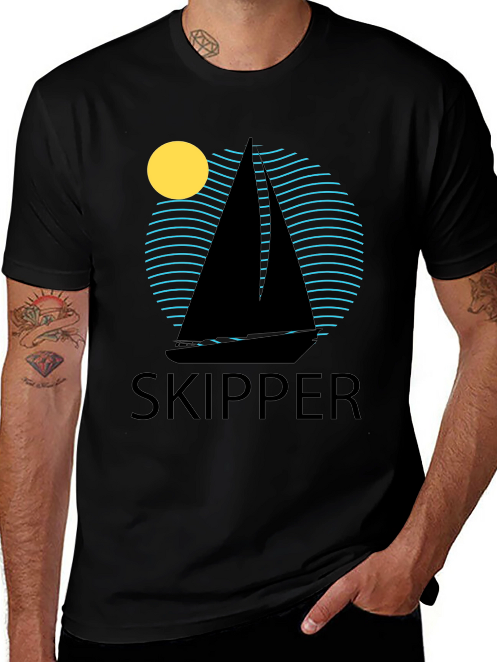 Skipper Sailboat T-Shirt - Nautical Design