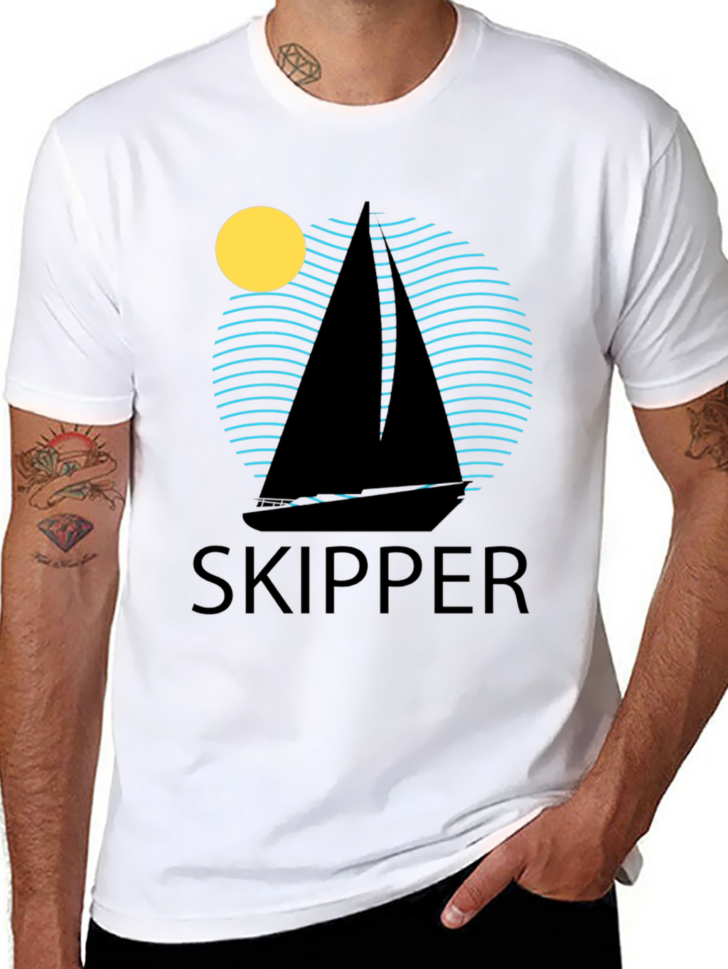 Skipper Sailboat T-Shirt - Nautical Design