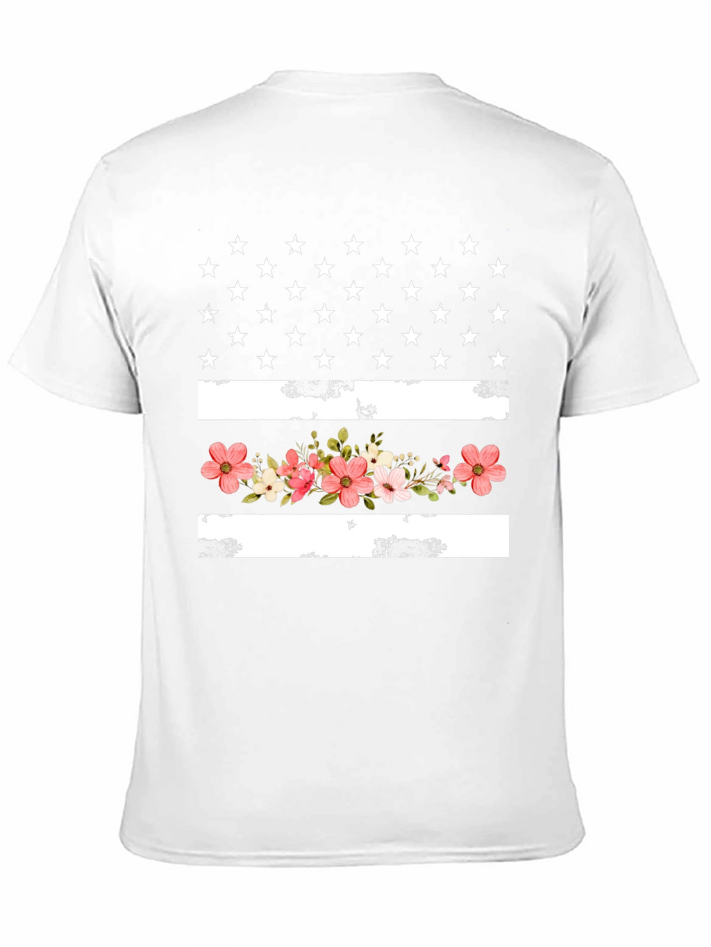 Floral American Flag Graphic T-Shirt