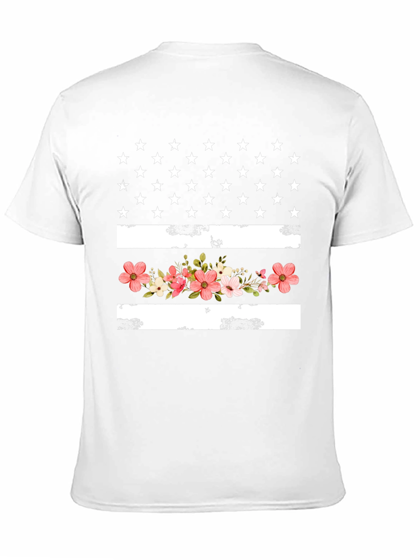 Floral American Flag Graphic T-Shirt