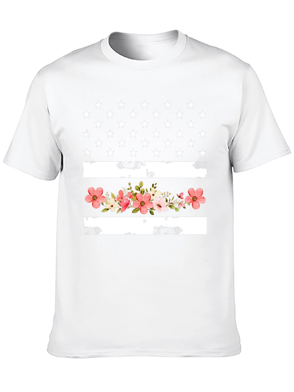 Floral American Flag Graphic T-Shirt