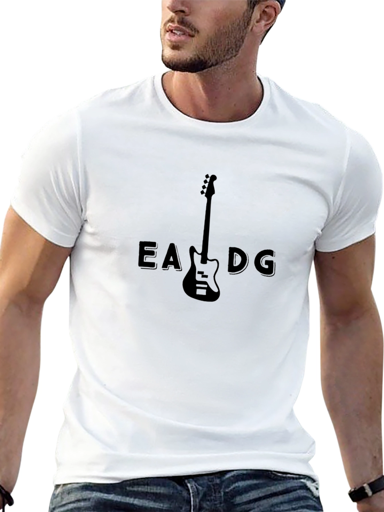 Bass Guitar String Tee - Musicians Black T-Shirt
