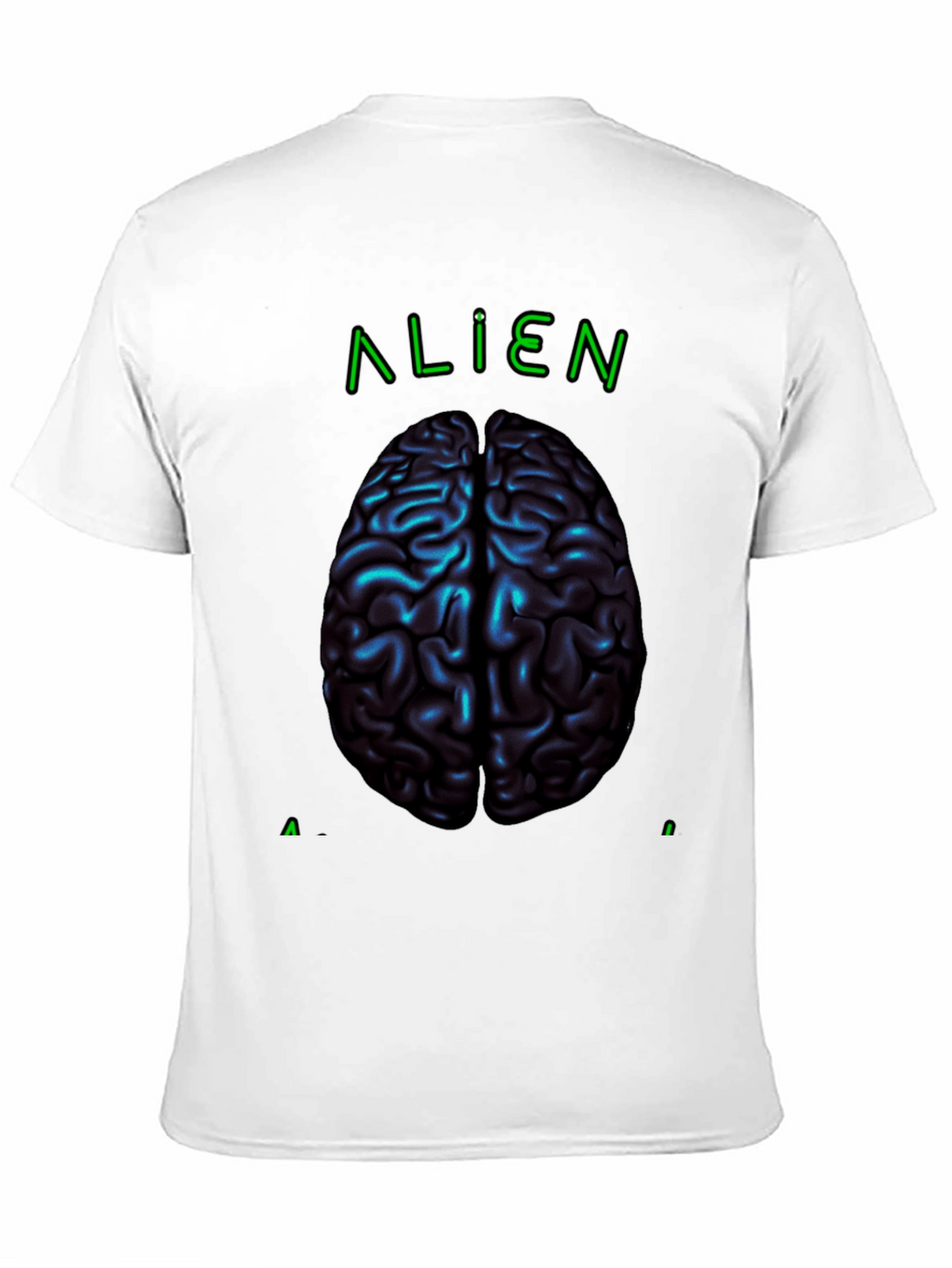 Alien Brain Graphic Tee - Black Cotton T-Shirt