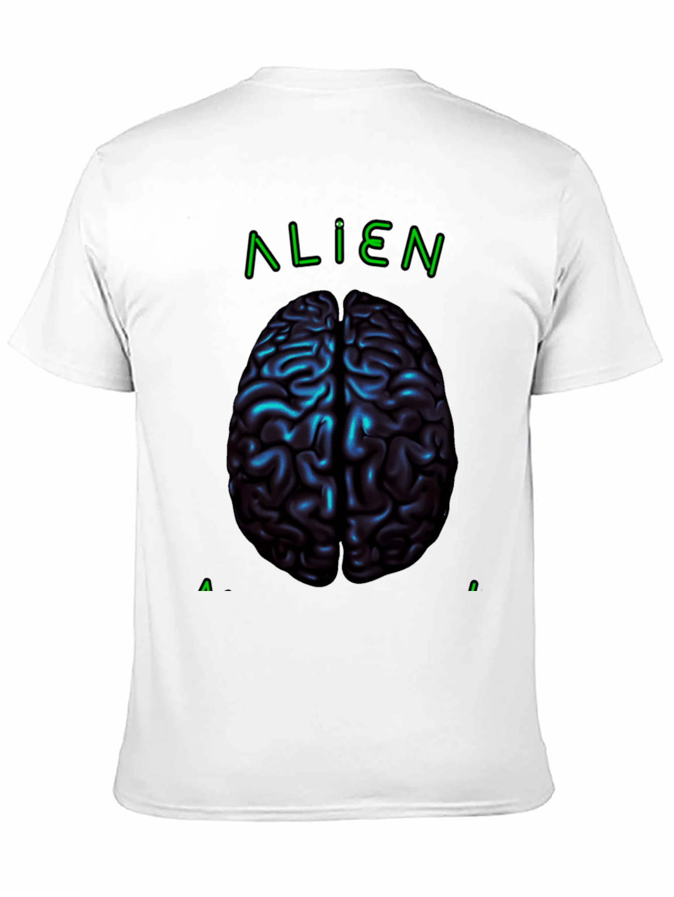 Alien Brain Graphic Tee - Black Cotton T-Shirt