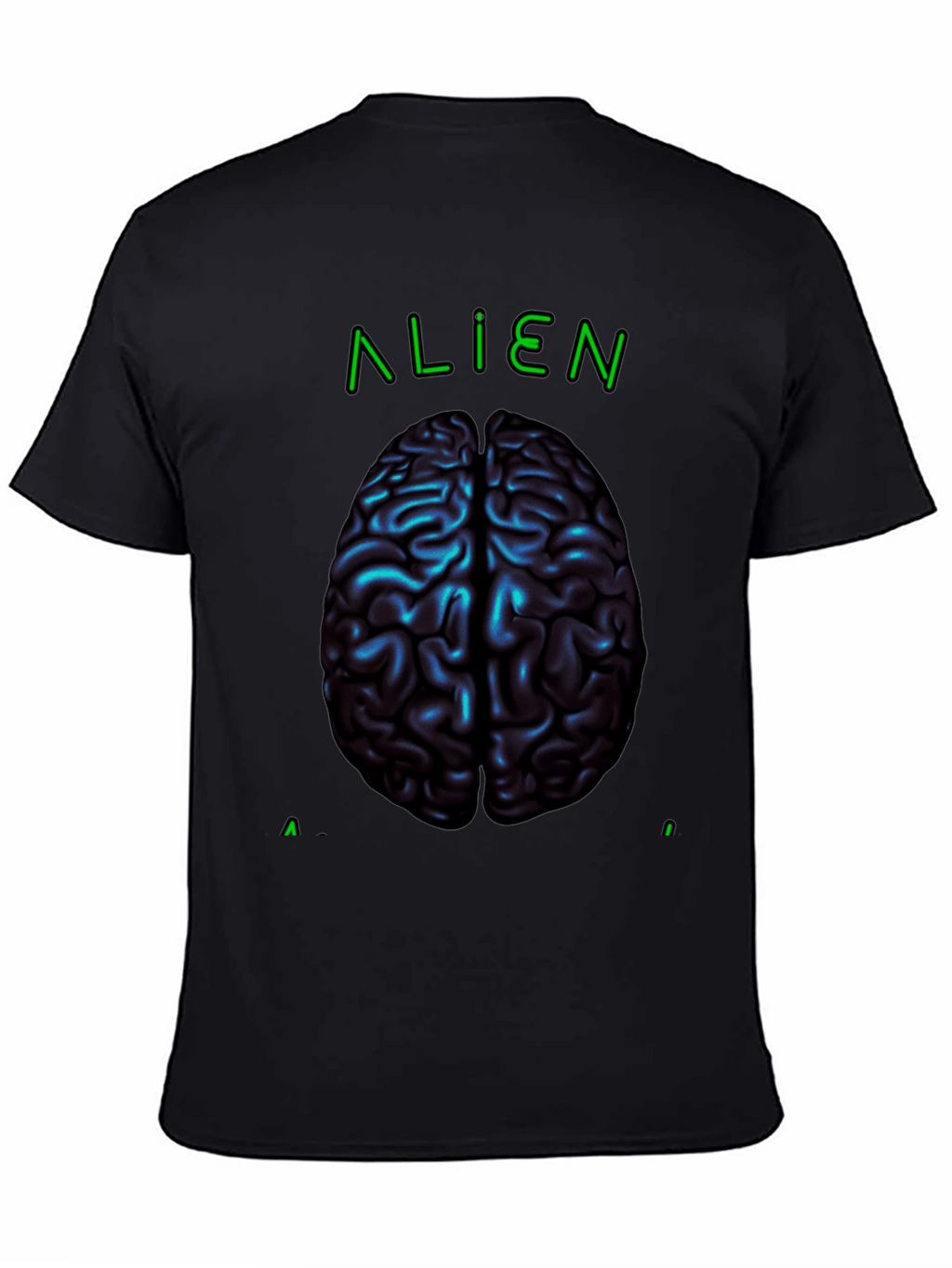 Alien Brain Graphic Tee - Black Cotton T-Shirt