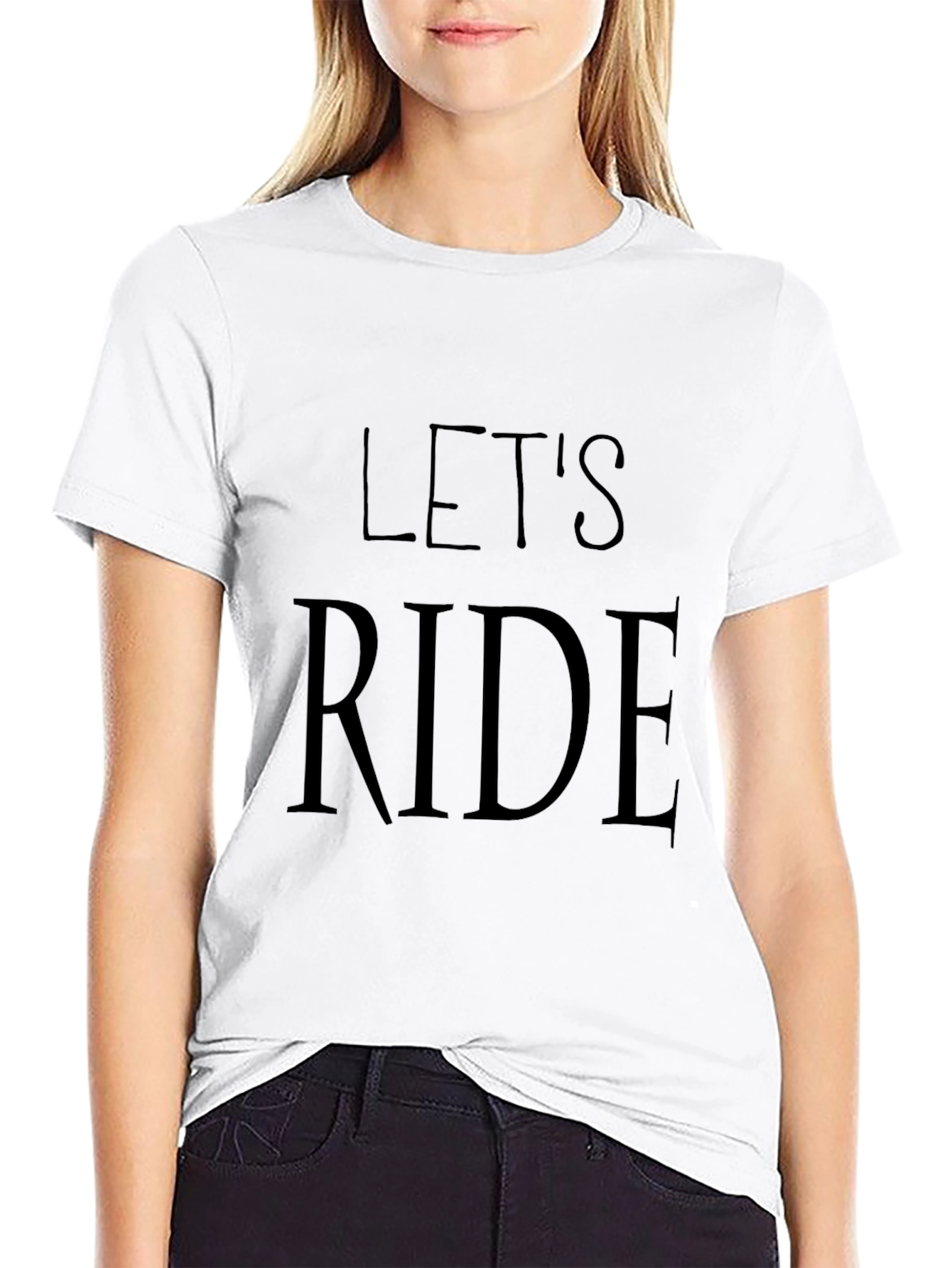 Lets Ride Black Tee - Cool Graphic Design
