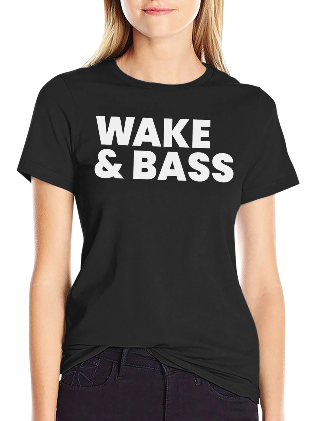 Wake & Bass Black Graphic T-Shirt