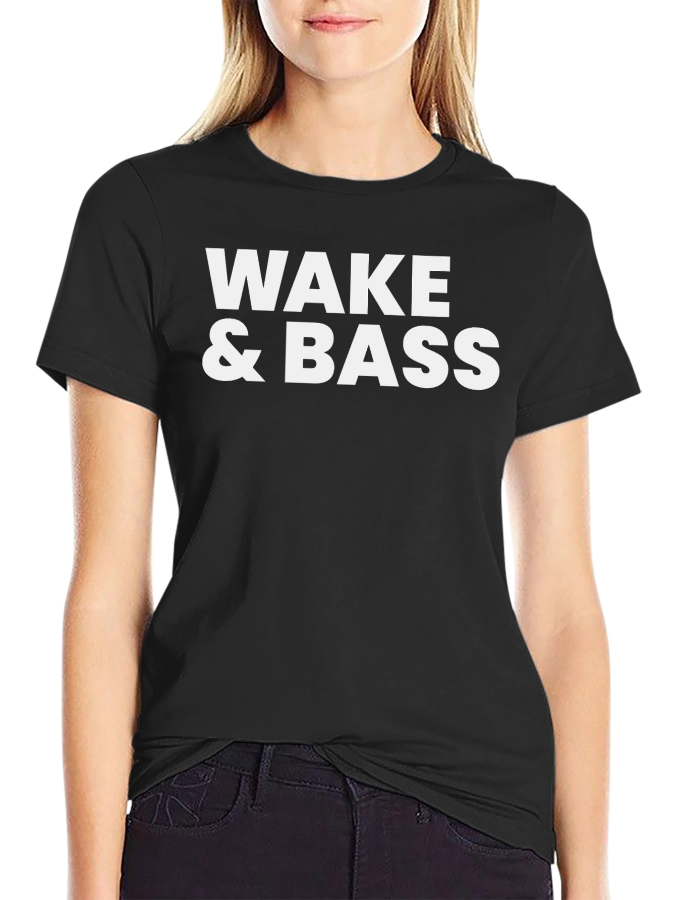 Wake & Bass Black Graphic T-Shirt