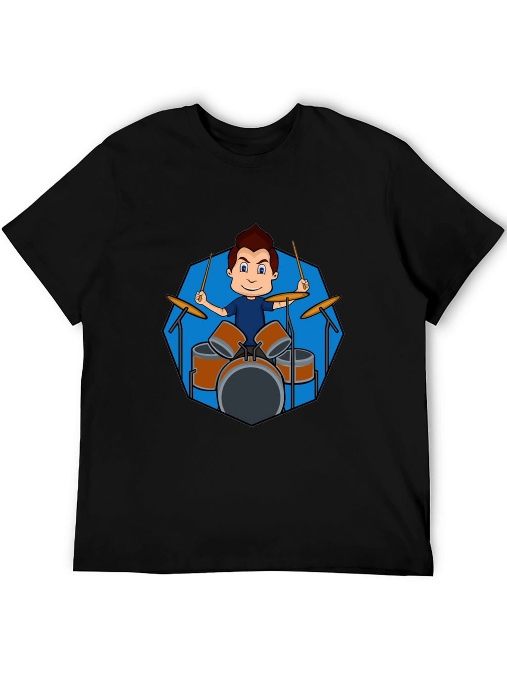 Drummer Boy Graphic Black T-Shirt