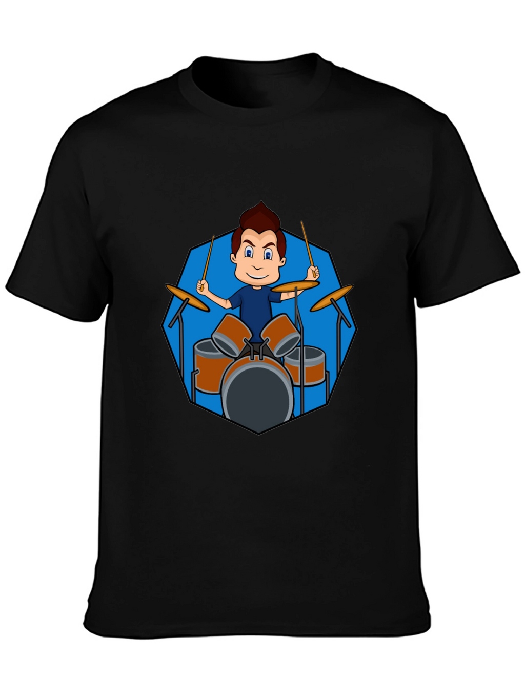 Drummer Boy Graphic Black T-Shirt