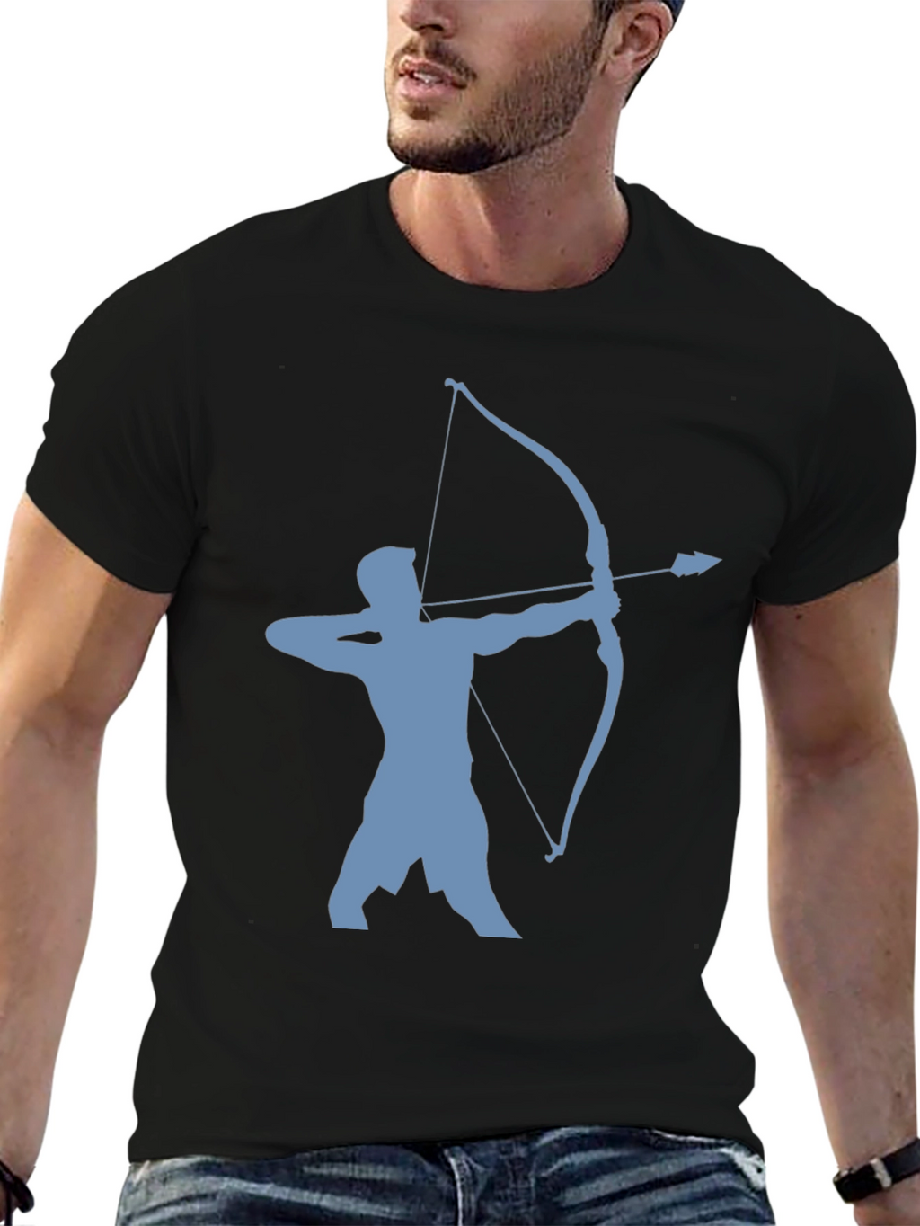 Archer Silhouette Tee - Black Cotton Blend
