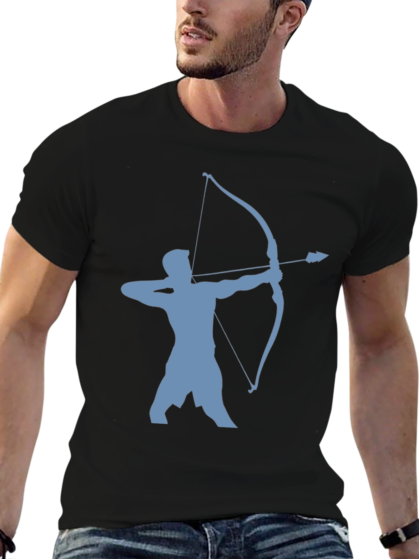 Archer Silhouette Tee - Black Cotton Blend