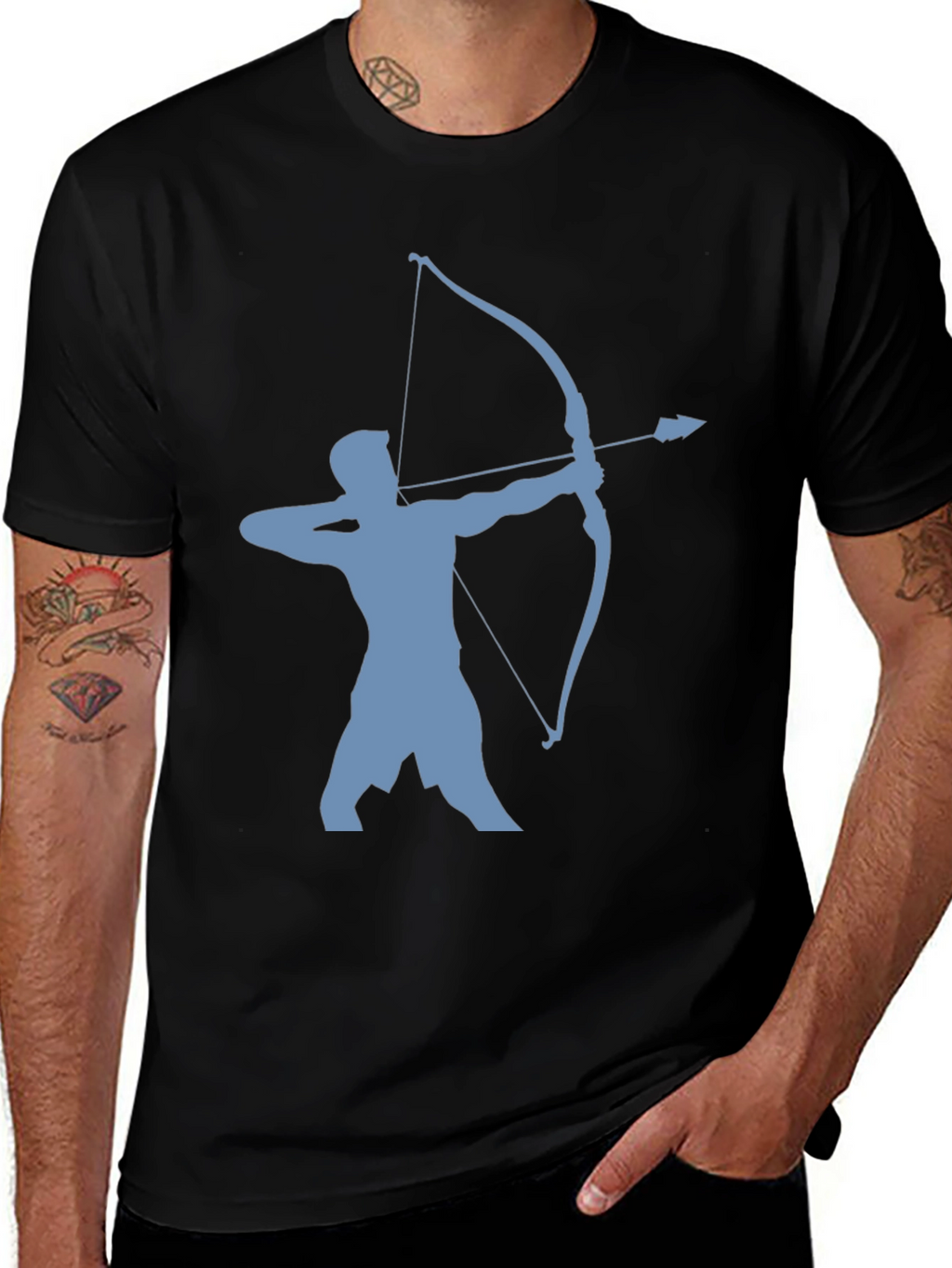 Archer Silhouette Tee - Black Cotton Blend