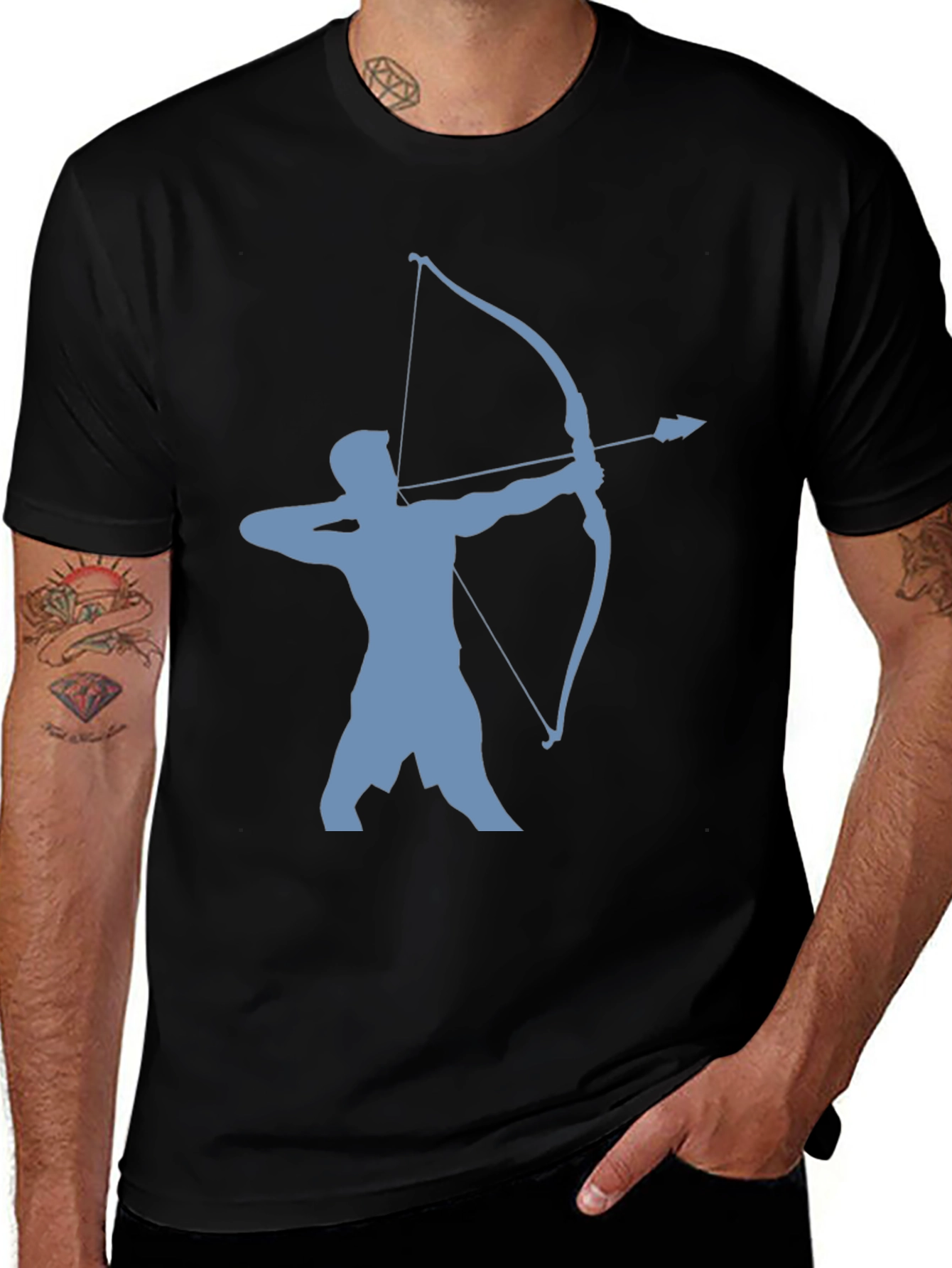 Archer Silhouette Tee - Black Cotton Blend