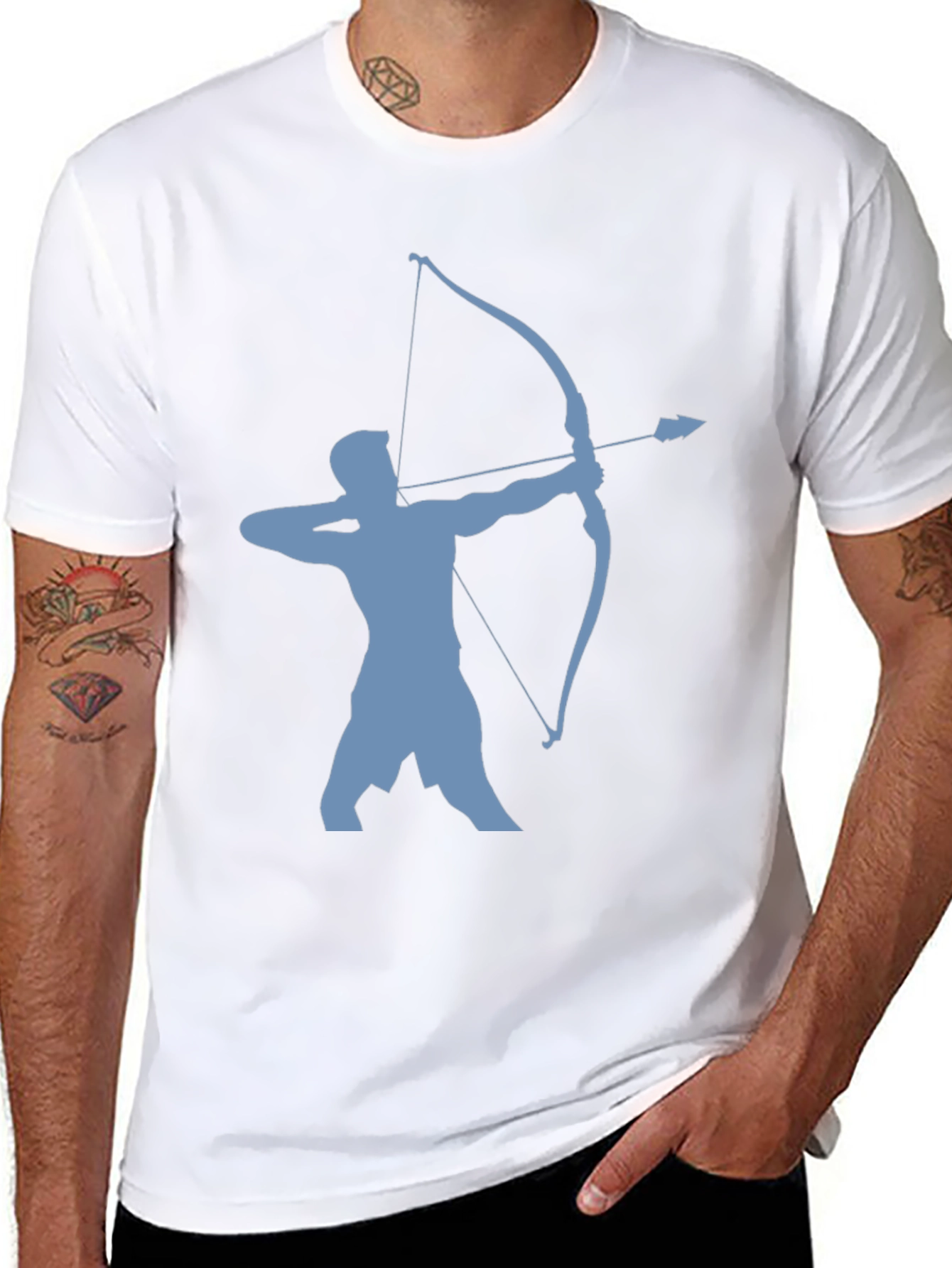 Archer Silhouette Tee - Black Cotton Blend