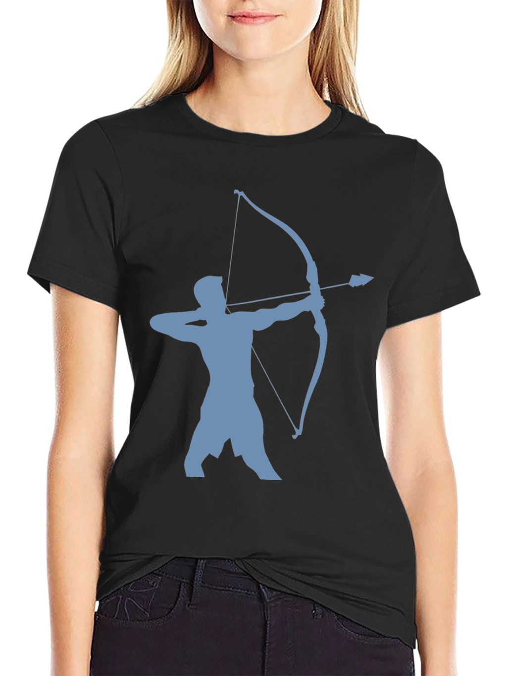 Archer Silhouette Tee - Black Cotton Blend