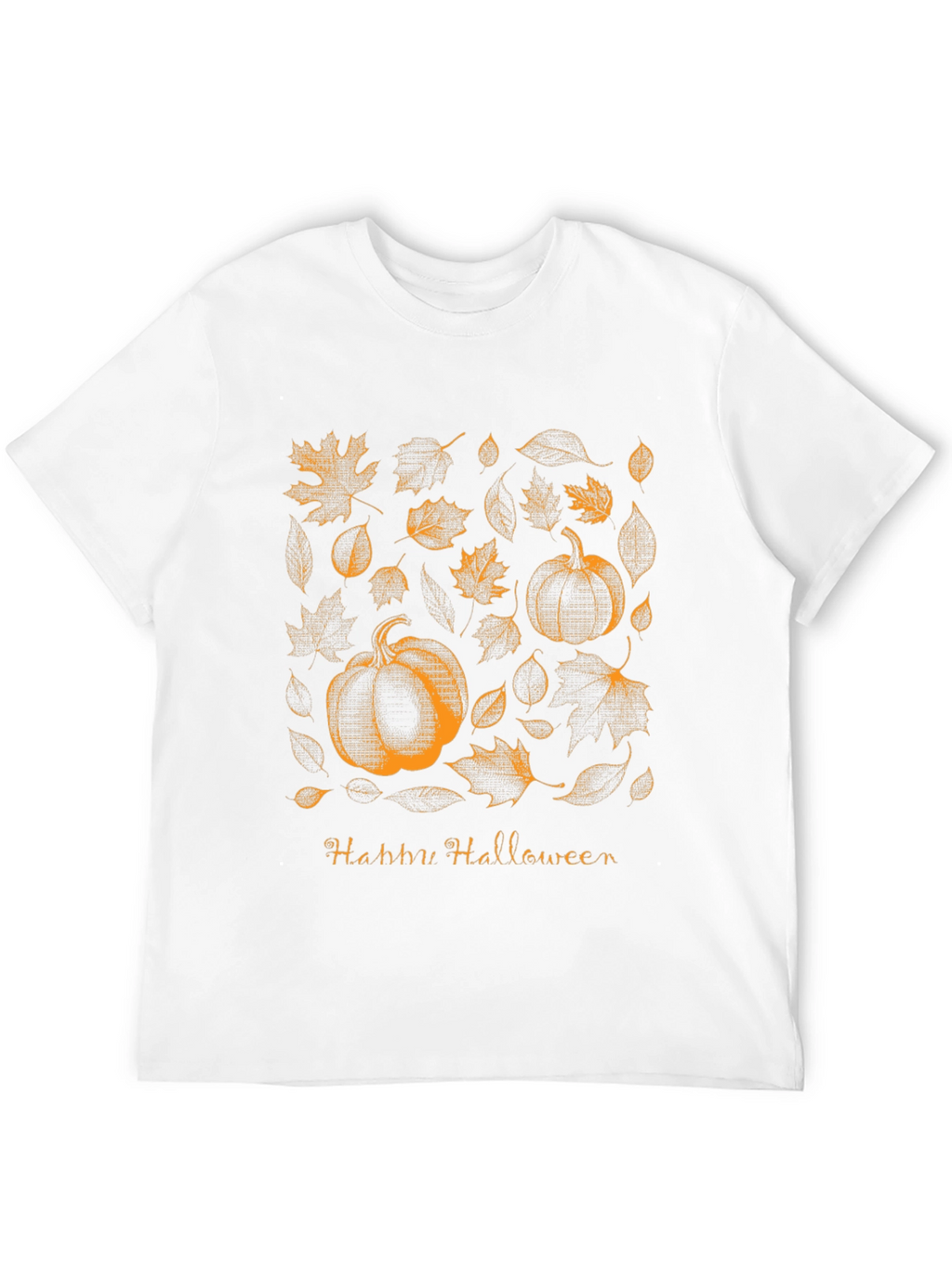 Halloween Pumpkin & Leaves Graphic Tee