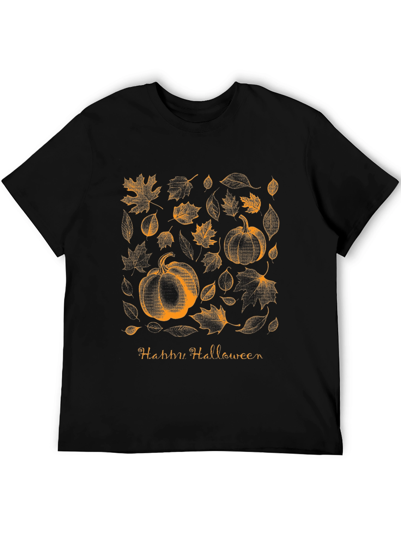 Halloween Pumpkin & Leaves Graphic Tee