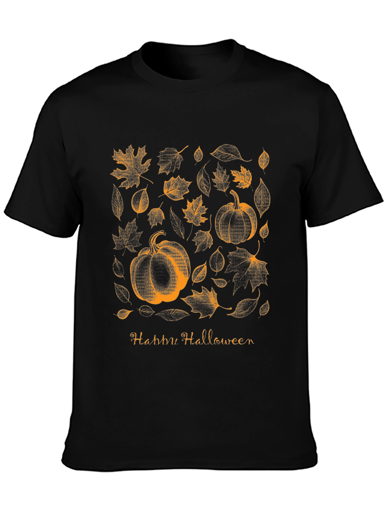Halloween Pumpkin & Leaves Graphic Tee