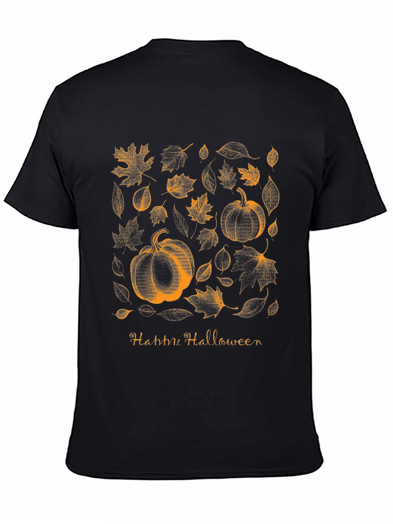 Halloween Pumpkin & Leaves Graphic Tee