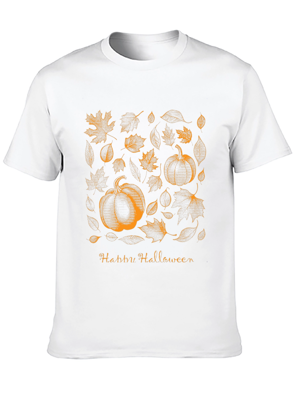 Halloween Pumpkin & Leaves Graphic Tee