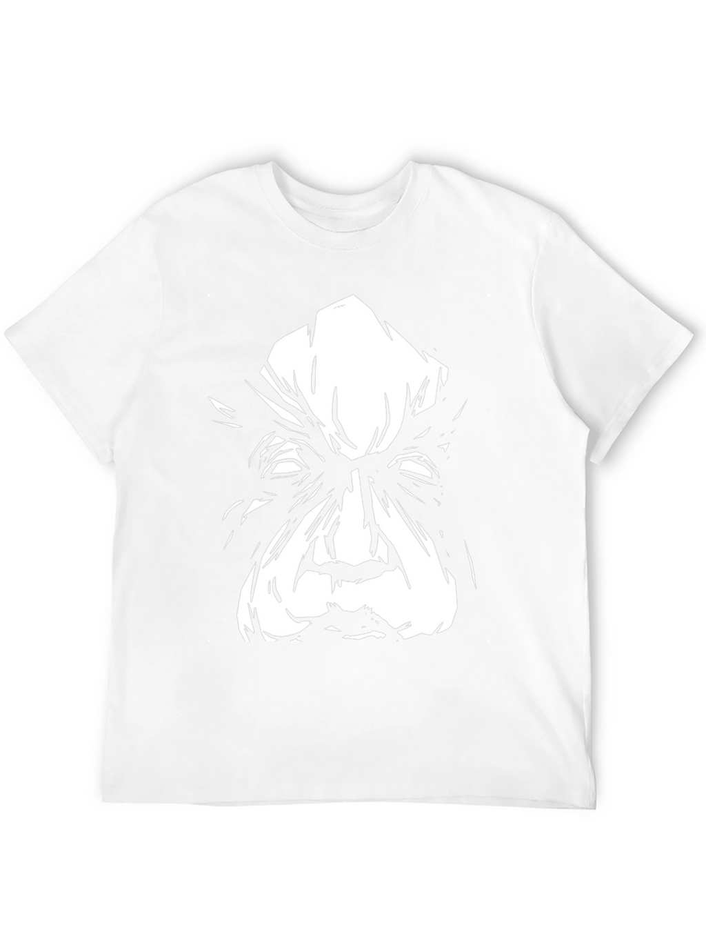 Eerie Black T-Shirt with Striking White Face Graphic