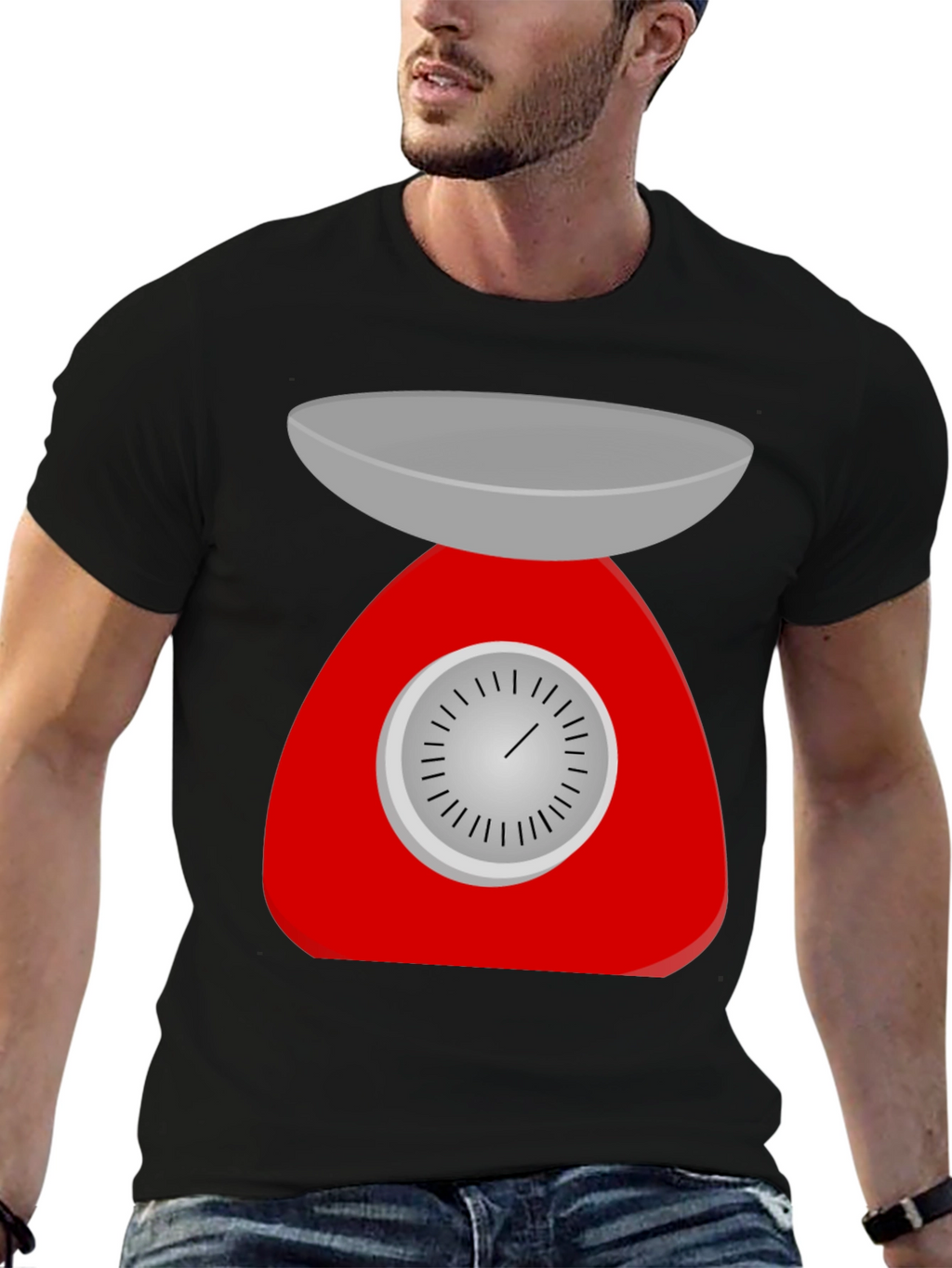 Retro Kitchen Scale Graphic Tee - Black