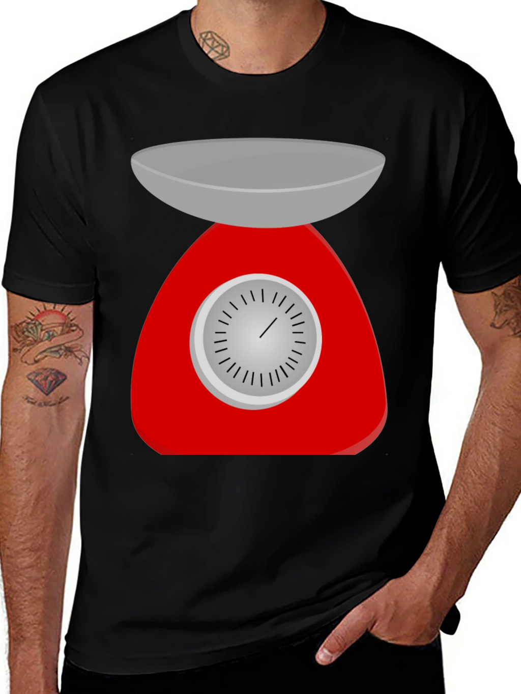 Retro Kitchen Scale Graphic Tee - Black
