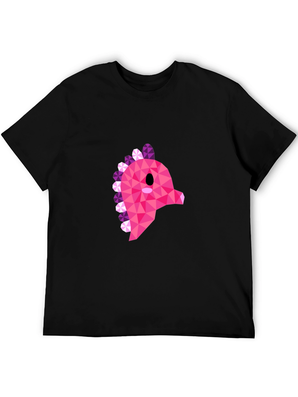 Geometric Pink Dinosaur Graphic T-Shirt - Modern Style