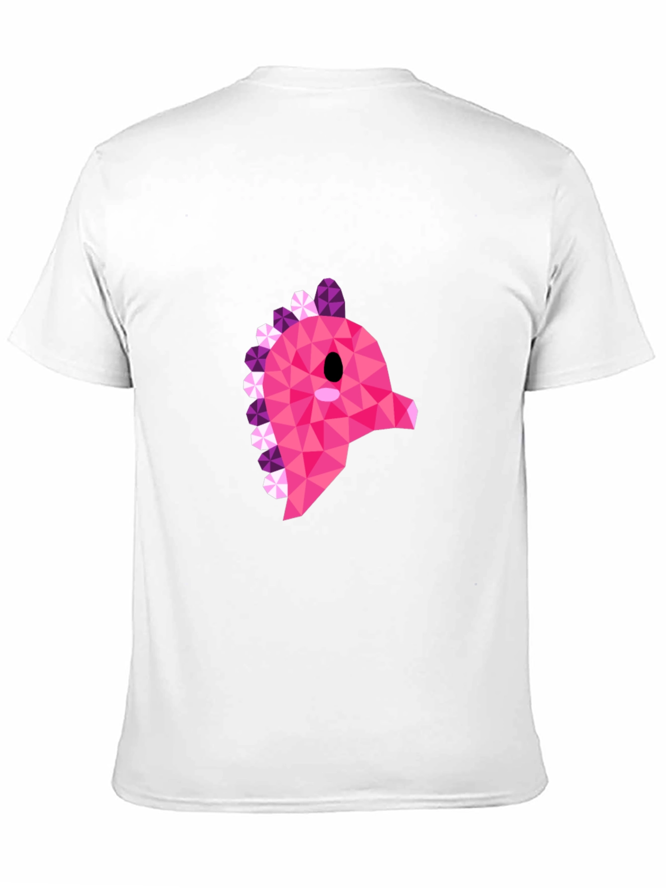 Geometric Pink Dinosaur Graphic T-Shirt - Modern Style