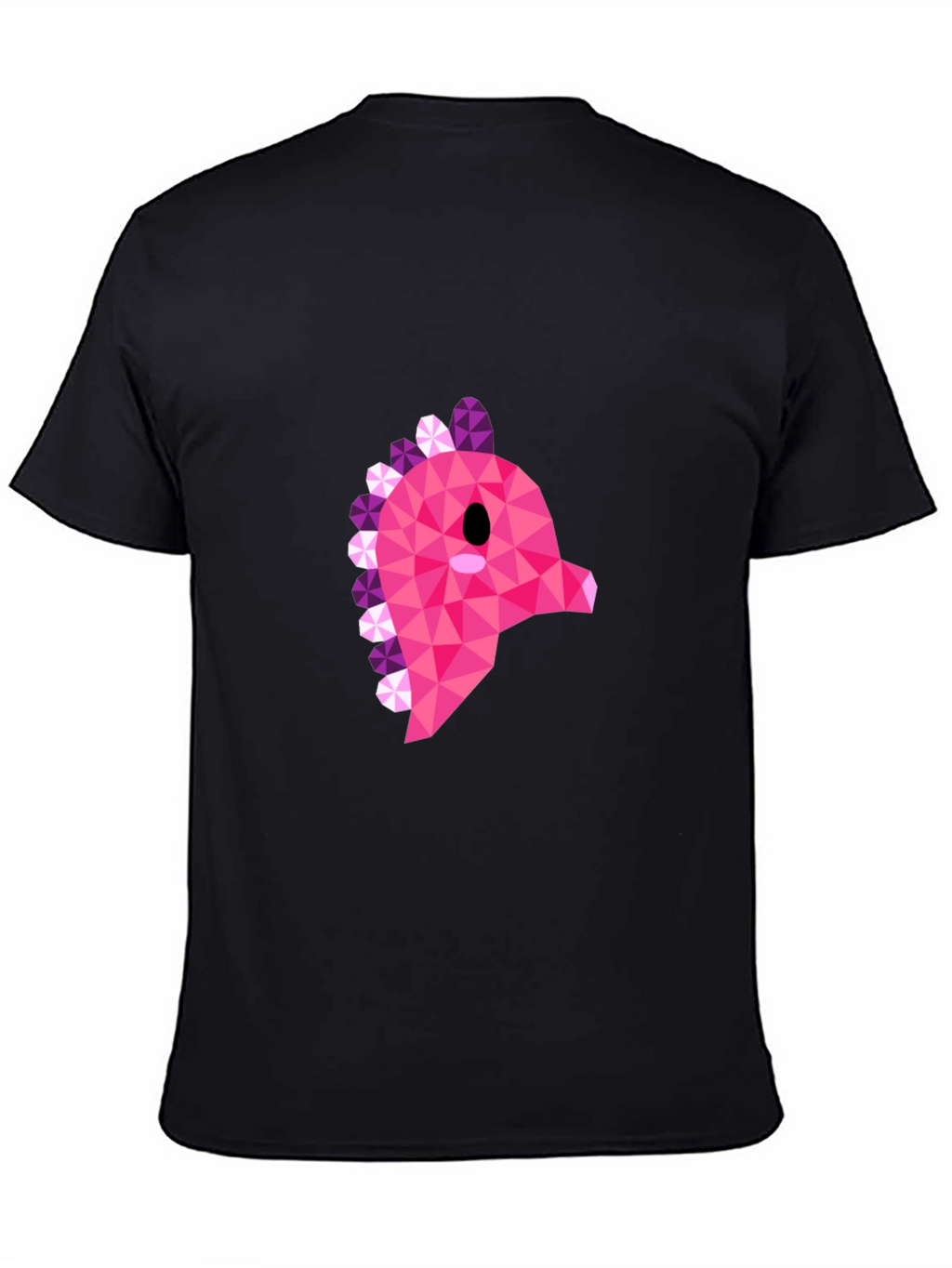 Geometric Pink Dinosaur Graphic T-Shirt - Modern Style