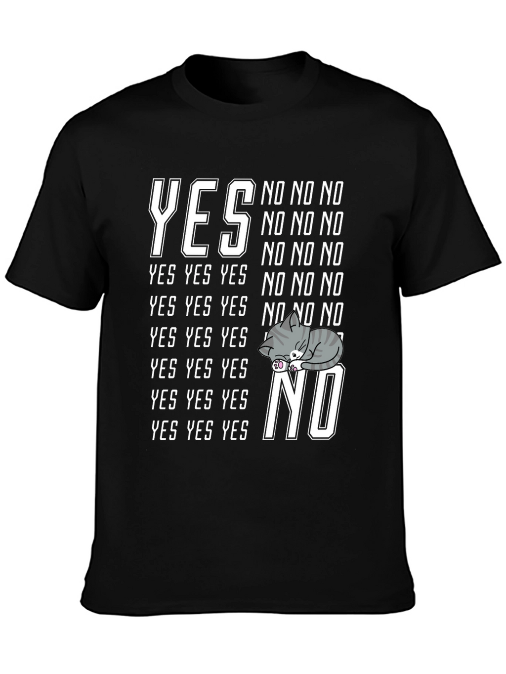 Yes No Cat Nap Graphic T-Shirt
