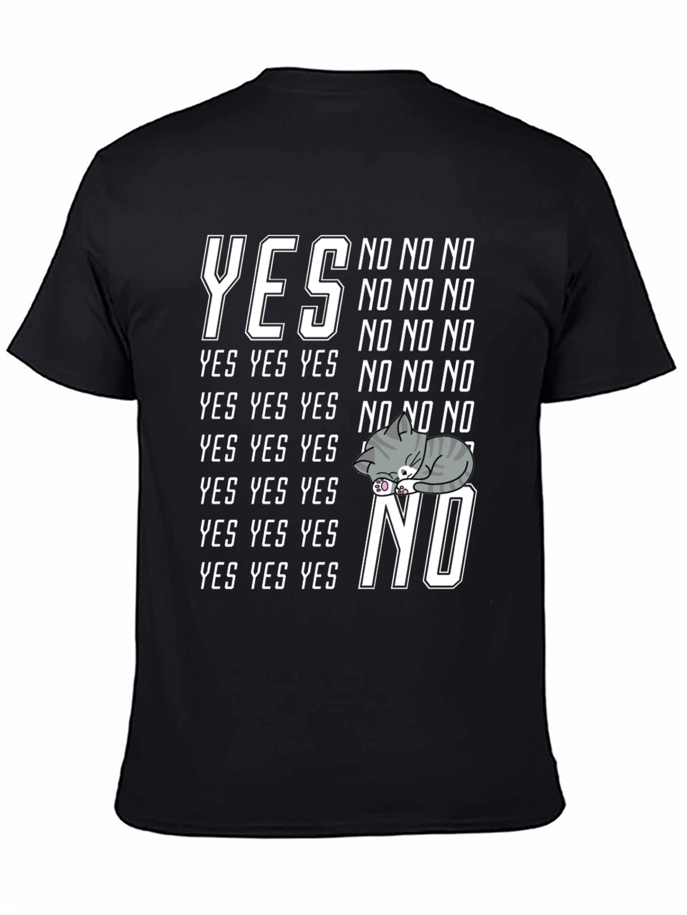 Yes No Cat Nap Graphic T-Shirt