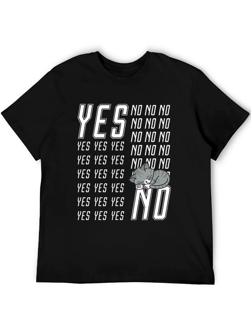 Yes No Cat Nap Graphic T-Shirt