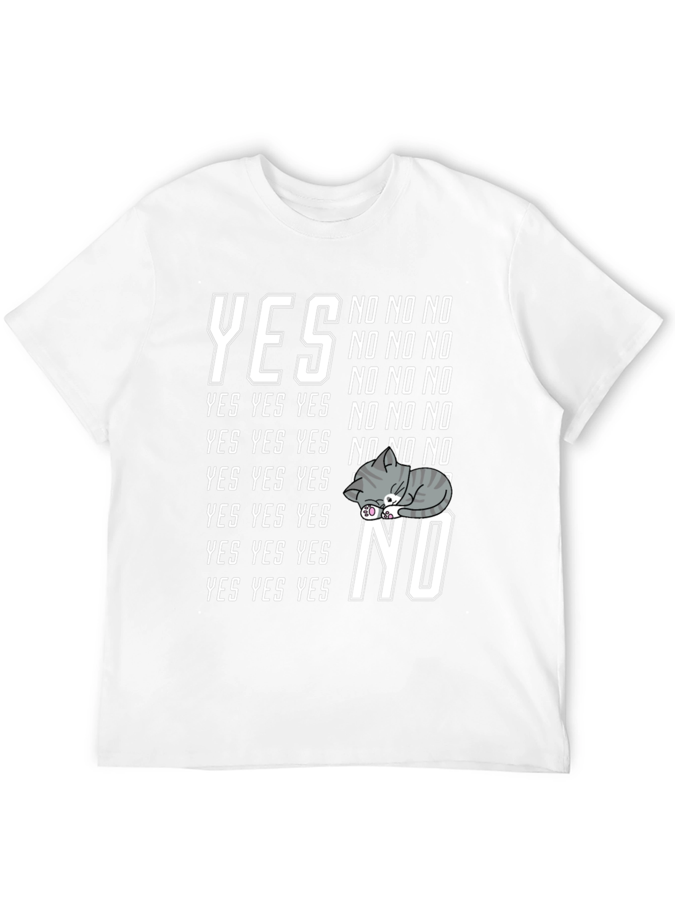 Yes No Cat Nap Graphic T-Shirt