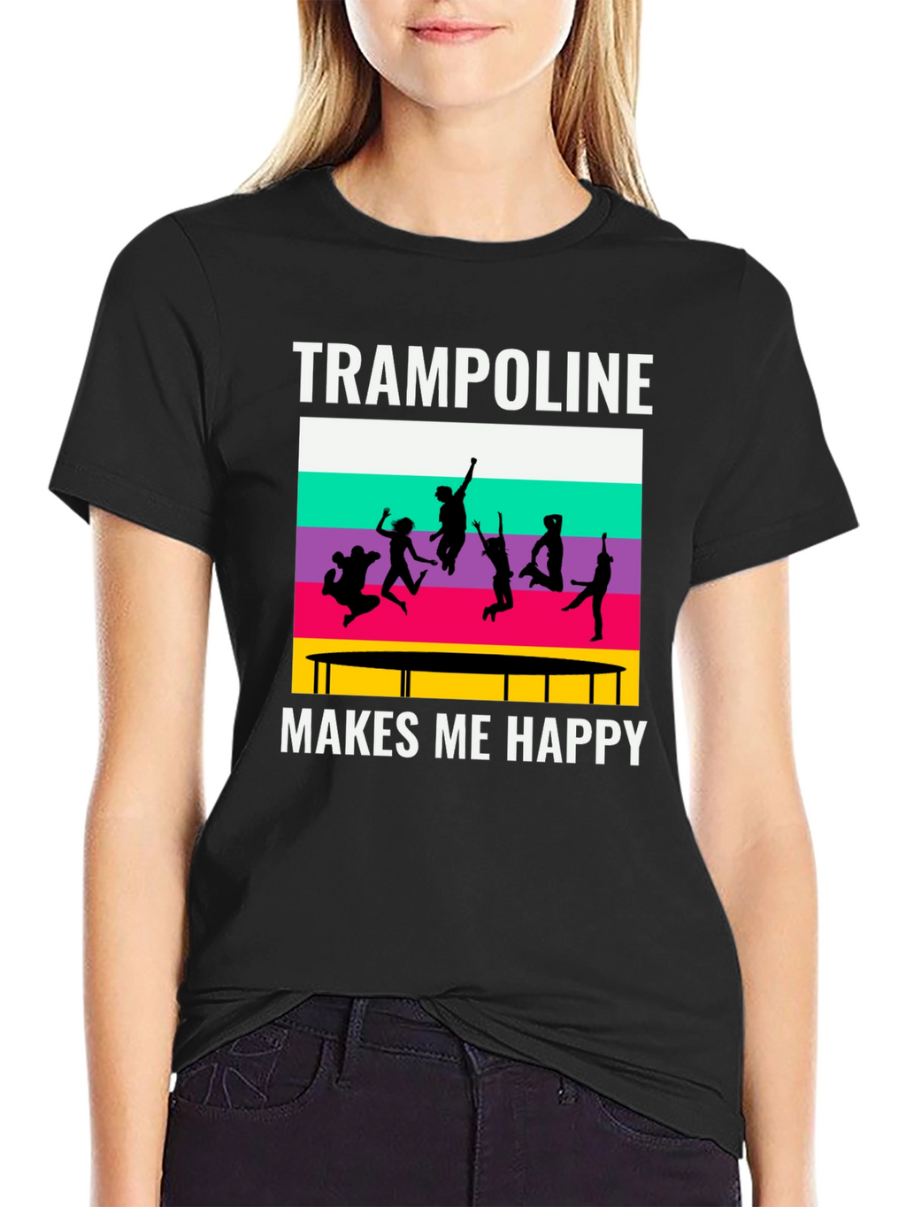 Trampoline Makes Me Happy T-Shirt - Jumping Fun