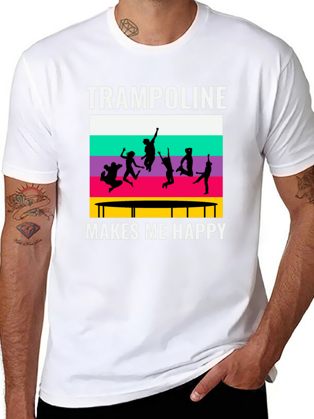 Trampoline Makes Me Happy T-Shirt - Jumping Fun