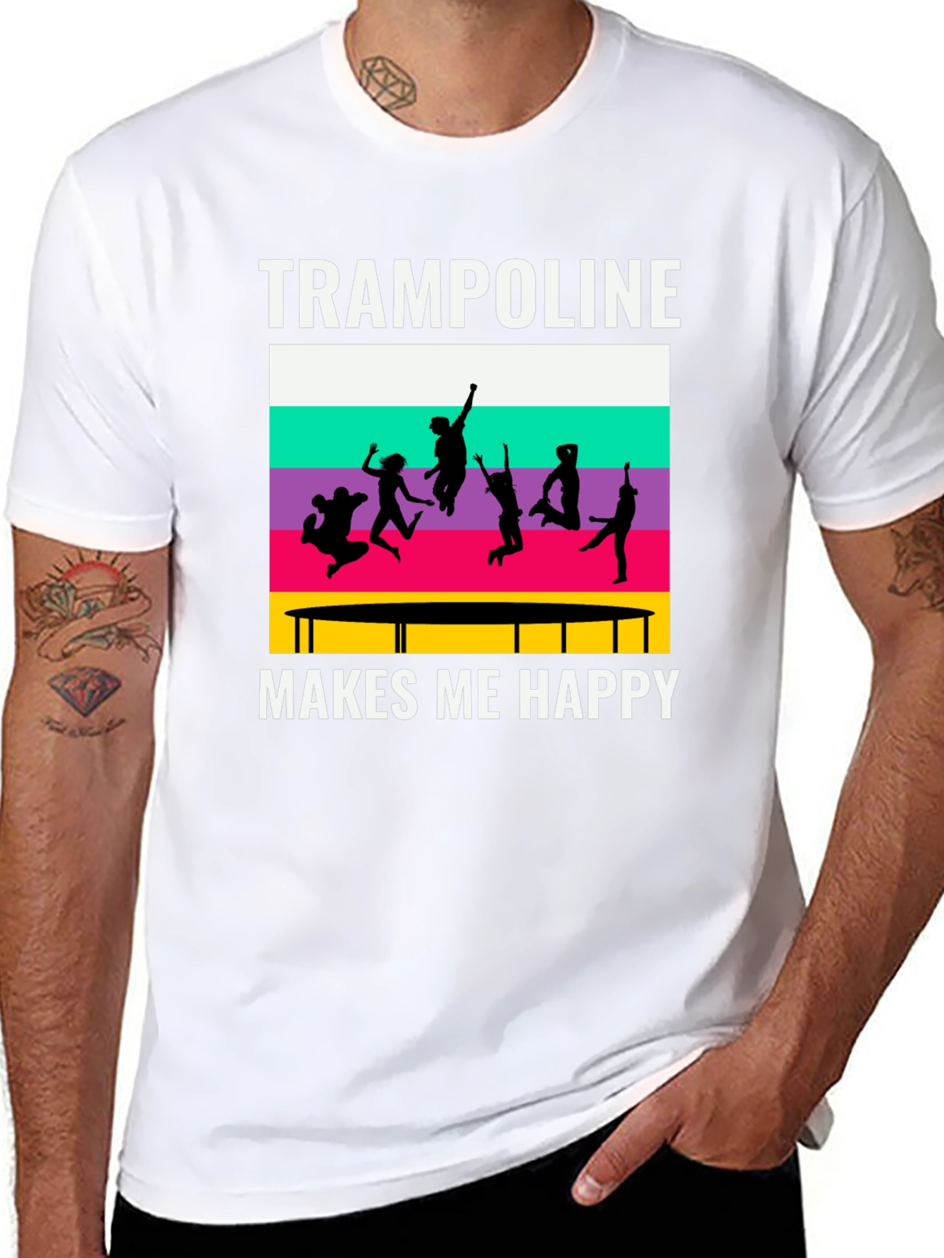Trampoline Makes Me Happy T-Shirt - Jumping Fun