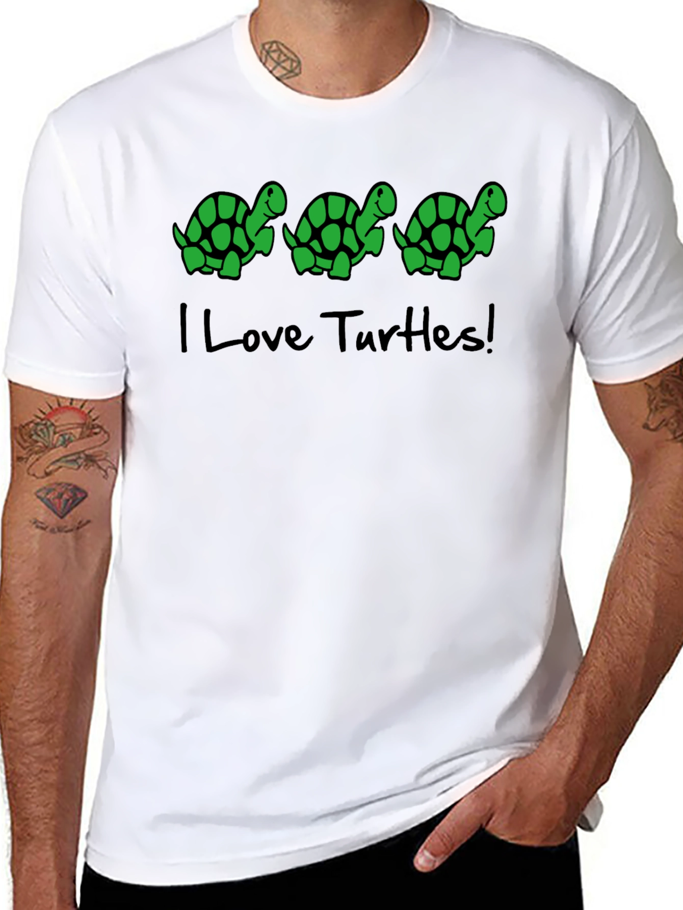 I Love Turtles! Novelty Graphic T-Shirt