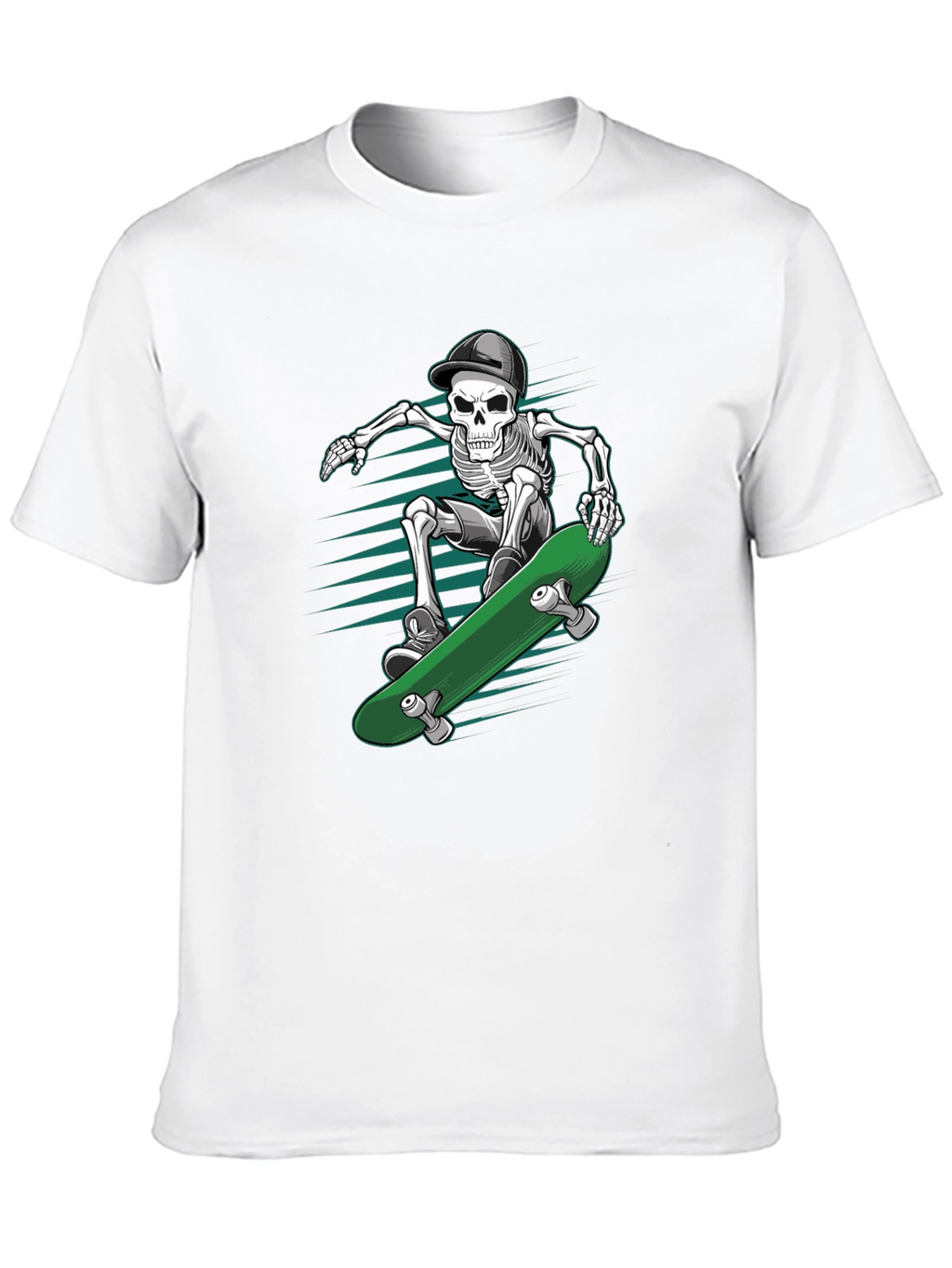 Skateboarding Skeleton T-Shirt - Cool Graphic Tee