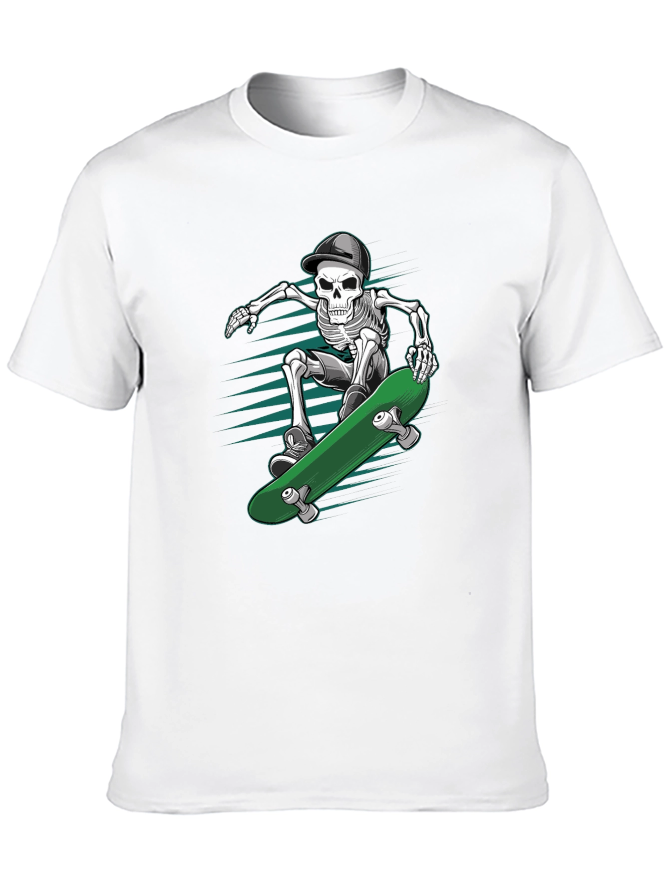 Skateboarding Skeleton T-Shirt - Cool Graphic Tee
