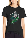 Skateboarding Skeleton T-Shirt - Cool Graphic Tee
