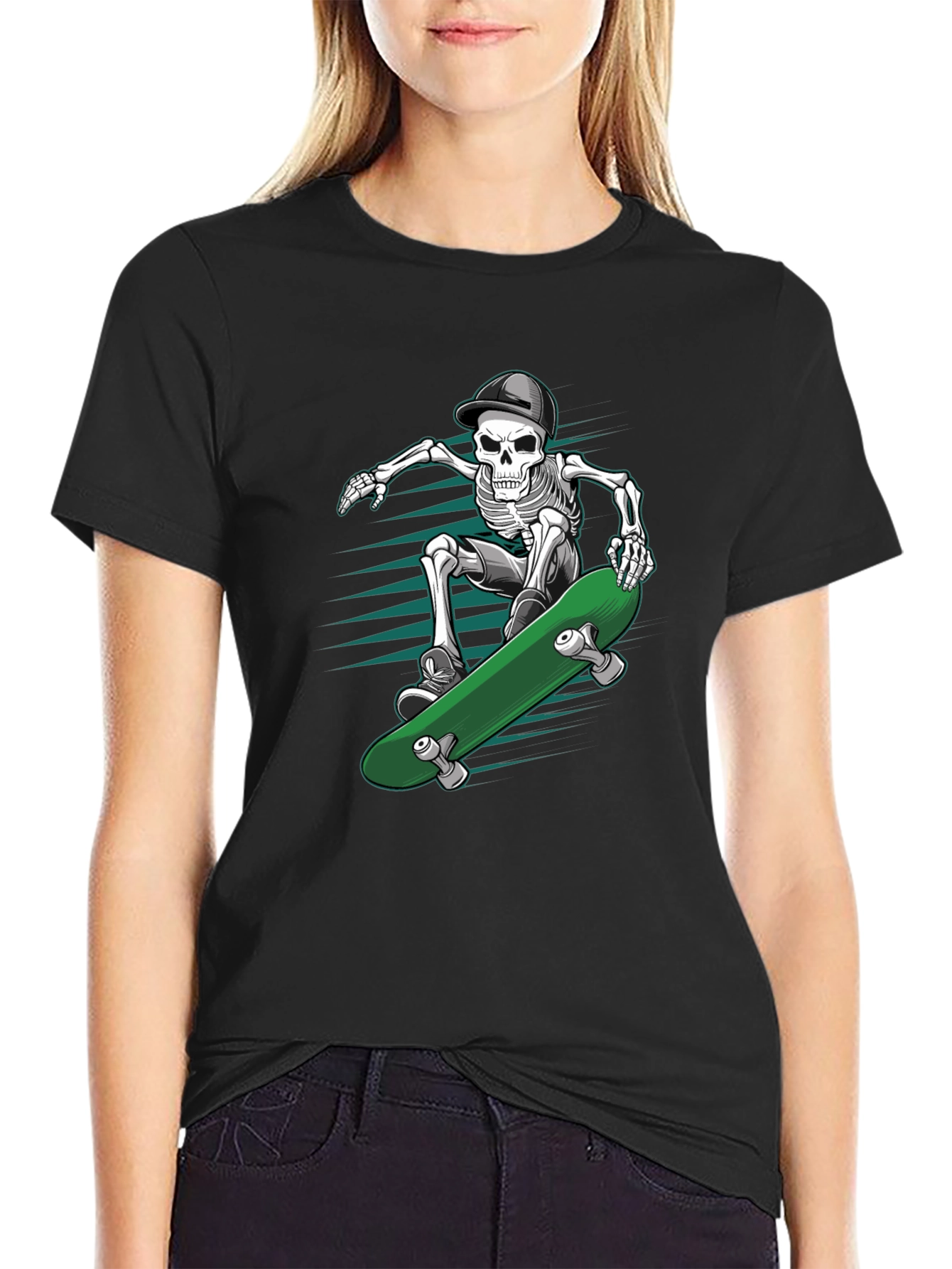 Skateboarding Skeleton T-Shirt - Cool Graphic Tee